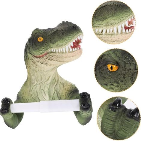 Porte-Papier Toilette Dinosaure Porte-Serviettes en Papier Drôle Porte-Papier Hygiénique Porte-Rouleau De Papier Mural Porte-Papier Adhésif (1/5)