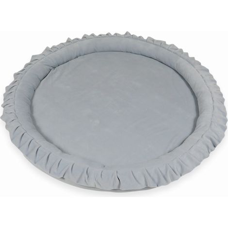 Colchoneta nido infantil de 120 cm, terciopelo suave, color gris claro (1/2)