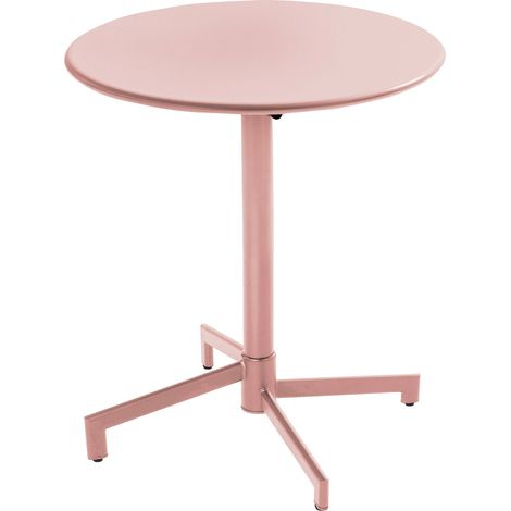 Table de jardin ronde bistrot avec plateau rabattable 70cm rose poudré - Palavas