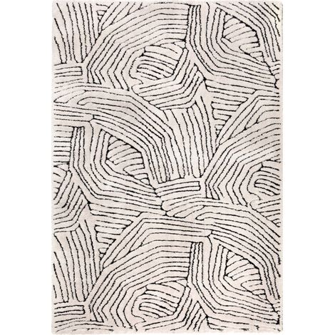 Tapis de Salon Recyclé Coloris Neige 160 x 230 x 2 cm Paulin - PANGIVO (1/5)