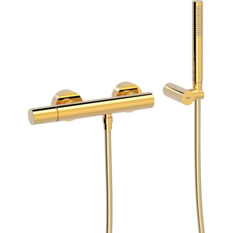 TRES 26116701OR STUDY Grifo Monomando Mural Ducha Oro 24K - ref: 26116701OR (1/2)