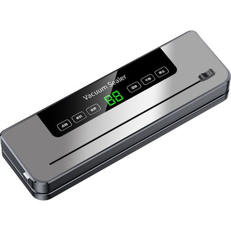 Machine sous vide automatique alimentaire, scelleuse sous vide domestique 5 modes, sec et humide, compacte, avec 50 sacs texturés inclus, gris foncé (1/5)