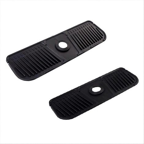 Lot de 2 tapis de robinet en silicone noir, pour la cuisine. (1/5)