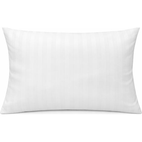 Kissenbezug 50x70 weiß für Hotelkissen aus polierter Baumwolle, gestreift, 2 cm Überlappung (1/5)