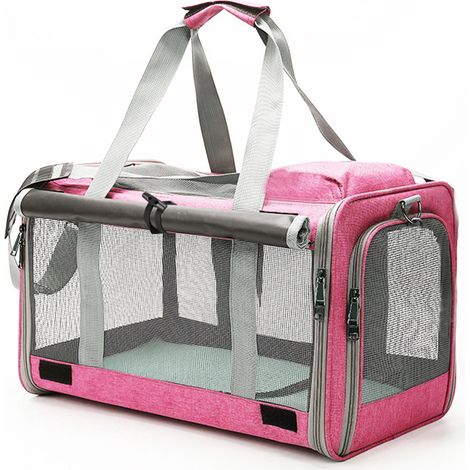 Sac de transport pour chat, Portable et pliable, pour petits chats et chiens, avec grande ouverture, respirant, mains libres, voyage (1/5)
