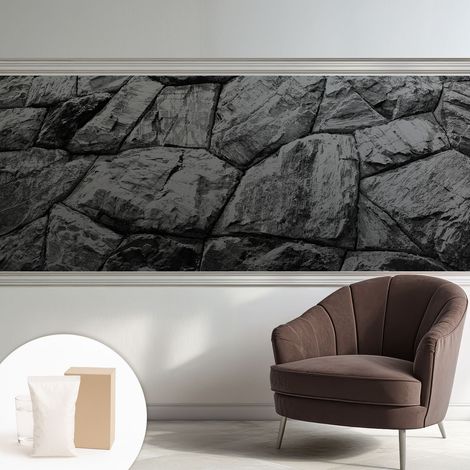 Papier peint intissé mural pour salon chambre à coucher tendance et originale - Colle incluse gratuite Textures de pierre 250x104 cm (1/5)