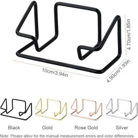 Lot de 2 supports de cartes de visite pour bureau, présentoir moderne en métal avec design ouvert incliné, organiseur de bureau élégant pour réception, salles de réunion et salons commerciaux (1/5)