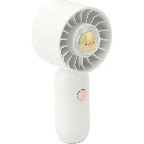 Tragbarer Mini-Handventilator, USB-aufladbar, elektrischer Taschenventilator mit Trageschlaufe, 500-mAh-Akku, Weiß (1/5)