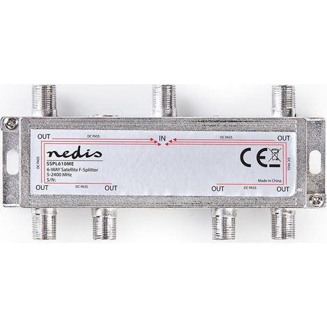 Divisor satélite Nedis SSPL610ME 6 salidas ganancia 17 dB
