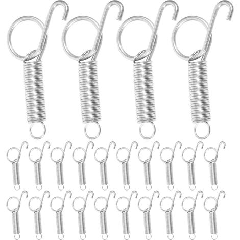 Lot de 30 loquets à Ressort pour Porte de Cage à Lapin - Crochet à Ressort pour poulailler - Loquet métallique pour Fixer Les Crochets de Porte de Cage à Lapin, Chien, Chat, Rongeur et (1/5)