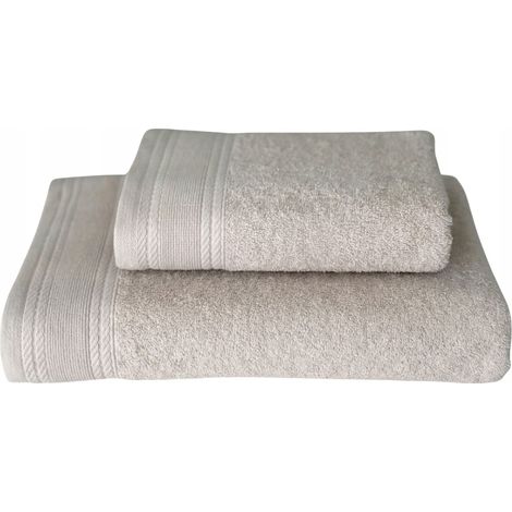 2er-Set Badetücher, 100 % Baumwolle, saugfähig, Spa-Hotelqualität, 50 x 90 cm und 70 x 140 cm (1/5)