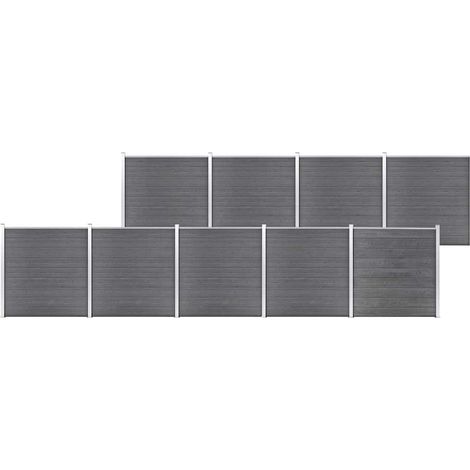 Clôture de jardin WPC 1564x186 cm Gris (1/5)