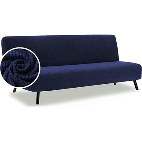 XJYDNCG Housse Clic Clac 3 Places Imperméable 150-180cm Housse Canapé Extensible sans Accoudoir Universelle(Bleu)