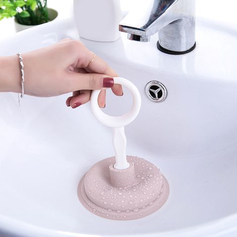 Stück Hand-Saugrohrreiniger, Rohrreinigungswerkzeug für Küche und Bad, Rosa (1/5)