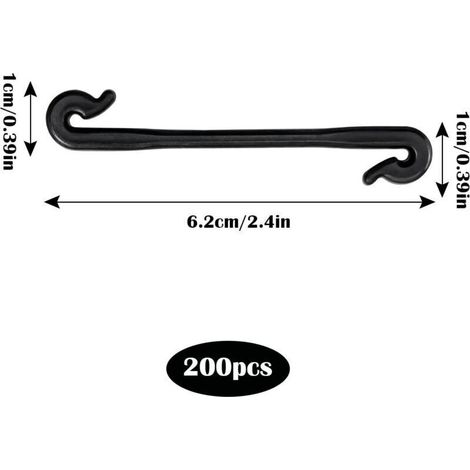 Attache Tomate Pince Plante Grimpante Clips Tomates 200 Pcs Crochets de Support de Tomate Clips de Vigne Raisin Crochets de Vigne pour Fruits Raisin Vigne Fixation Outils de Jardinage (Black)