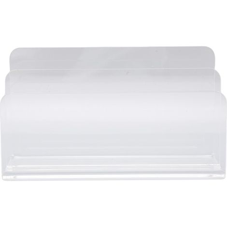 2-Compartment Acrylic Mail Sorter, Desktop Letter Holder with Non-Slip Base for Envelopes, File and Document Organizer, Transparent Ladder Style (1/5)
