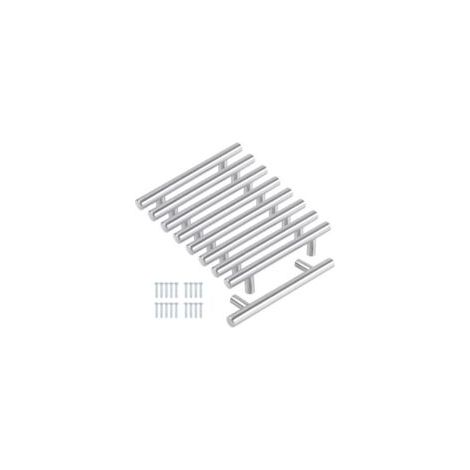 Houhence 8er-Set Küchenschrankgriffe, 128 mm, Edelstahl gebürstet, Lochabstand 128 mm, Länge 200 mm, Breite 32 mm - Crezuo
