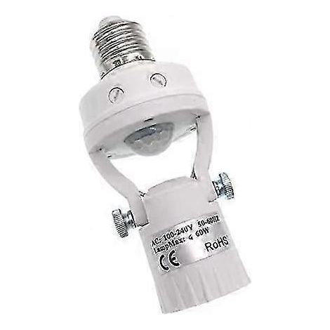 Adaptateur de douille à vis E27 avec détecteur de mouvement pour ampoule, compatible avec l'éclairage des pièces de rangement et des garages (luminosité réglable). (1/5)