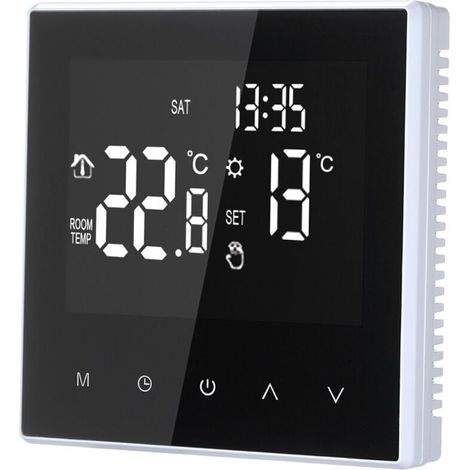 Intelligenter Thermostat, wöchentlich programmierbare elektrische Fußbodenheizung mit großem LCD-Bildschirm, für Zuhause, Schule, Büro, Hotel, 16 A (kein WLAN-Typ) (1/4)