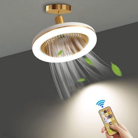 Deckenventilator mit integrierter Beleuchtung – Intelligente Lampe mit Fernbedienung – Küchen-Deckenleuchte mit 3 Geschwindigkeitsstufen und einstellbaren Farben – Wohnzimmerlampe – Deckenventilator m (1/5)