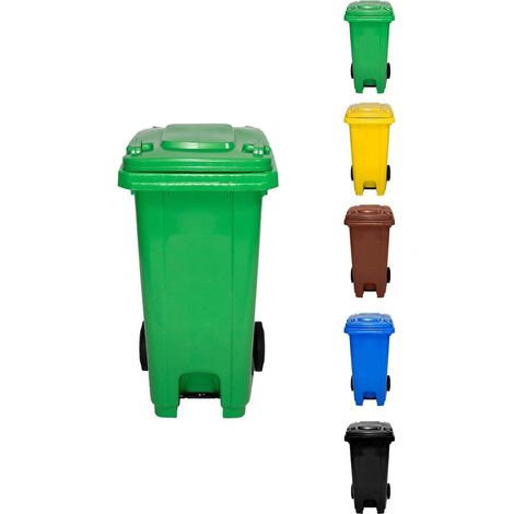 Cubo de Basura 120 Litros con Pedal y Ruedas Contenedor de Basura Robusto con PEDAL
