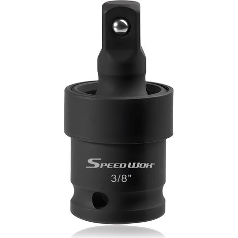 Adaptateur universel à rotule 3/8" pour chocs, acier Cr-Mo, design à coins arrondis, rotation 360°, pour clé à chocs, outil pneumatique, réparation auto (1/5)