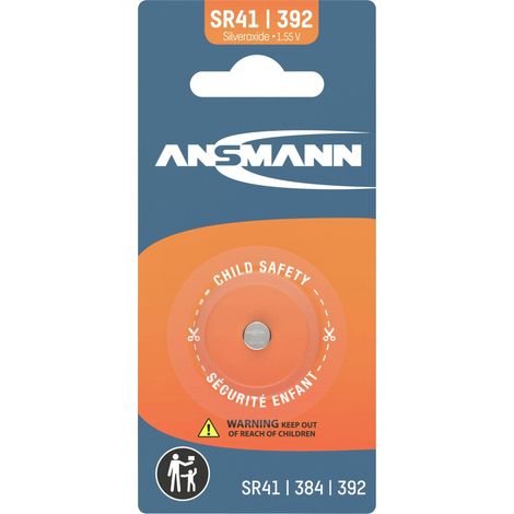 Ansmann Pile bouton 384 1.55 V 1 pc(s) 25.2 mAh oxyde d'argent Silberoxid Knopfzelle SR41 / SR736 / (1/2)