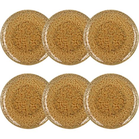 Lot de 6 assiettes à dessert 20cm en grès, NATURA (1/3)
