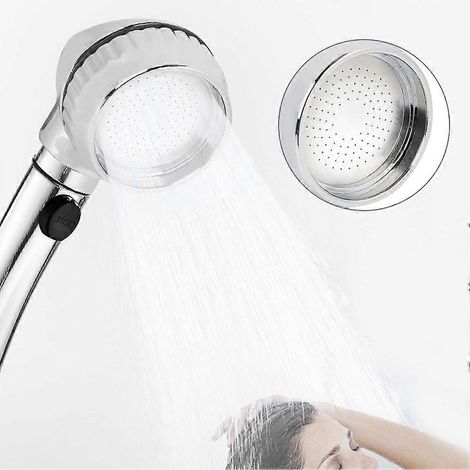 Petit pommeau de douche à pression pour économiser l'eau et shampoing. (1/4)
