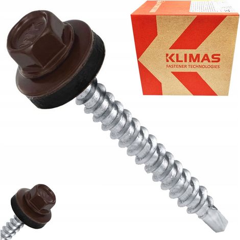 Vis à bois 4,8x55 RAL 8017 - 200 pièces - Résistantes - Idéales pour le bricolage