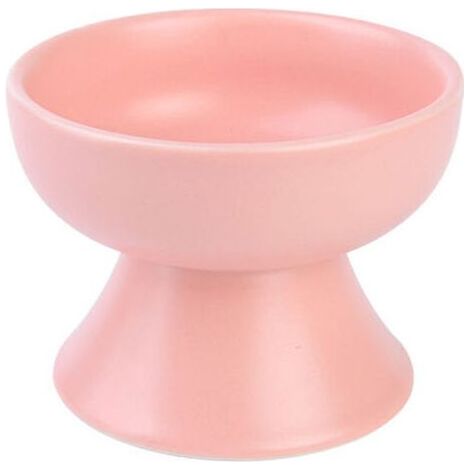 Gamelle en céramique pour animaux de compagnie, gamelle à pattes hautes pour chat, protège les vertèbres cervicales, ustensile de nourriture pour chat en céramique rose (1/4)