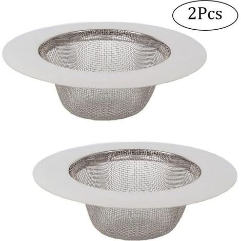 2 Pièces Évier Cuisine Filtre, Évier Acier Inoxydable Filtre, Acier Inoxydable Vidange Filtre, Crépine Évier Cuisine, pour Evier de Cuisine, Salle de Bain, Lavabo, Baignoires (1/4)
