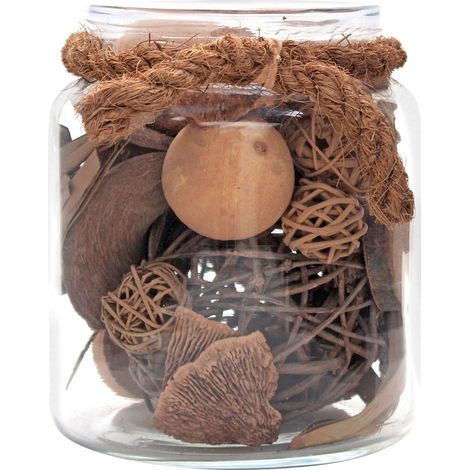 Barattolo Decorativo Flora in Vetro con Piante Essiccate (1/3)