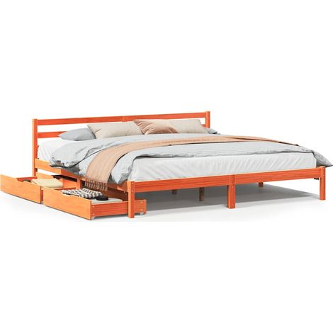 Maison Exclusive - Cama sin colchón madera maciza de pino marrón (1/5)