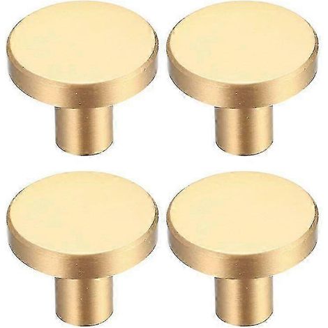 Boutons de meubles, poignées de tiroir rondes en laiton massif, poignées de porte de cuisine dorées, lot de 4, 20 x 25 mm (1/5)