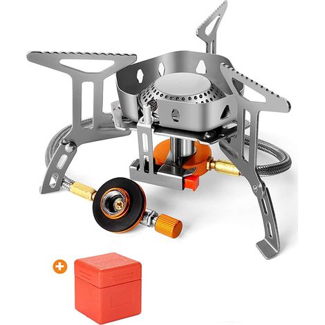 Estufa de exterior a prueba de viento, estufa de gas portátil de 3500 W, estufa electrónica con encendedor, estufa de exterior plegable ultraligera, ideal para acampar, hacer senderismo y picnic.