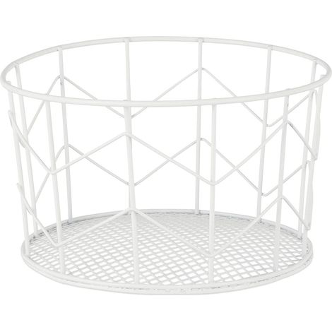 Cesto portabiancheria in filo metallico 21,5 cm colore bianco 1300008272