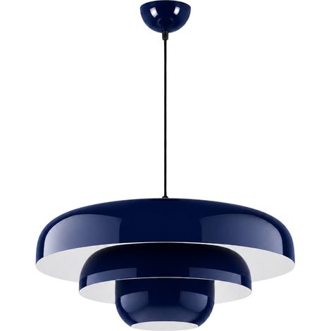 Lampe suspendue en métal "Layer" - 43 x 43 cm - Bleu Marine (1/4)