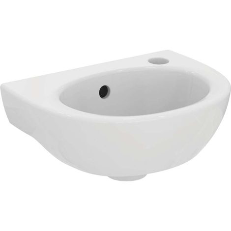 Ideal Standard Eurovit - Lavamani 35x26 cm, con troppopieno e foro per miscelatore a dx, bianco E871601 (1/2)
