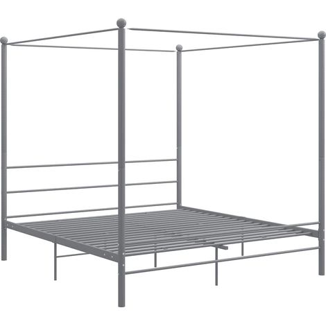 Himmelbett Grau Metall 180x200 cm vidaXL