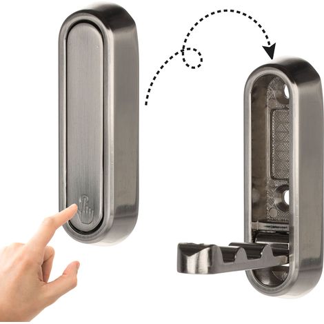 Klappbarer Kleiderbügel, gebürstetes Nickel, Riex XV45 (1/5)