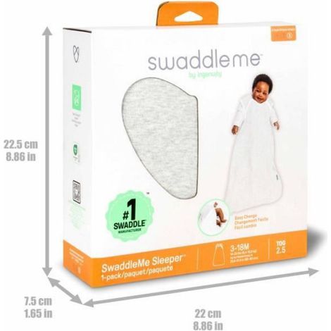 , Gigoteuse d'Emmaillotage, sac de couchage gris souris, TOG 2. 5 évolutive de 3 à 18 mois certifié Oeko-Tex (1/5)
