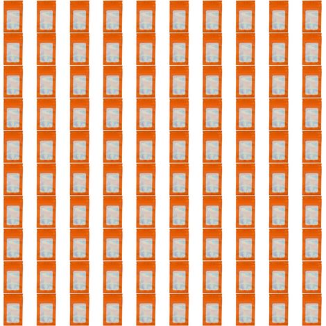 100 pièces Sacs Ziplock Holographiques Réutilisables pour Aliments avec Trou d'Accrochage Orange (1/5)