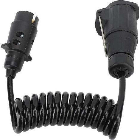 Adaptateur de remorque 12 V 7 broches vers 13 broches, prise de remorque spiralée de 2 m de long pour camping-cars et caravanes