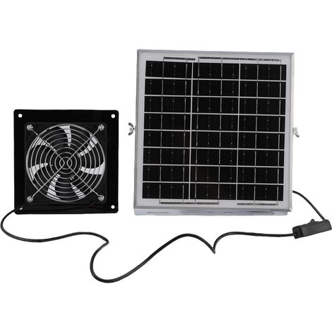 Ventilateur d'extraction solaire 8W avec panneau solaire et ventilateur de ventilation haute vitesse pour serre, poulailler, abri pour animaux (1/5)