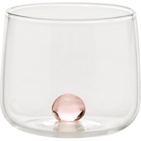 Bilia Tumbler Junior Coffret De 6 Verres À Liqueur En Verre Borosilicate Rose, Design Artisanal Avec Sphère Décorative, Idéal Dégustations.