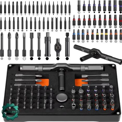 Manuzen - Kit tournevis à cliquet de précision – 40 ou 74 pièces — Kit à cliquet 74 pièces (1/5)