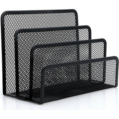 Porte-courrier en maille métallique verticale pour bureau et courrier - 3 compartiments