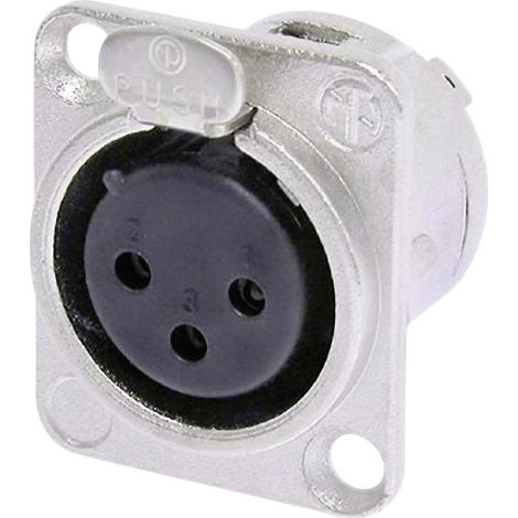 Neutrik NC3F-DL-1 XLR-Steckverbinder Flanschbuchse, Kontakte gerade Polzahl: 3 Silber 1 St.