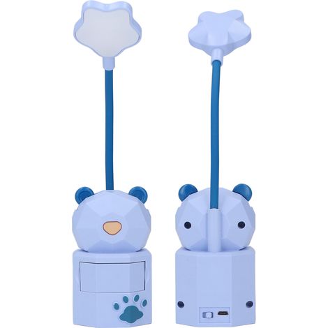 Lampe de bureau LED à motif dessin animé, protection des yeux, veilleuse de lecture, lampe de table rechargeable USB pour chambre/dortoir, violette (1/5)